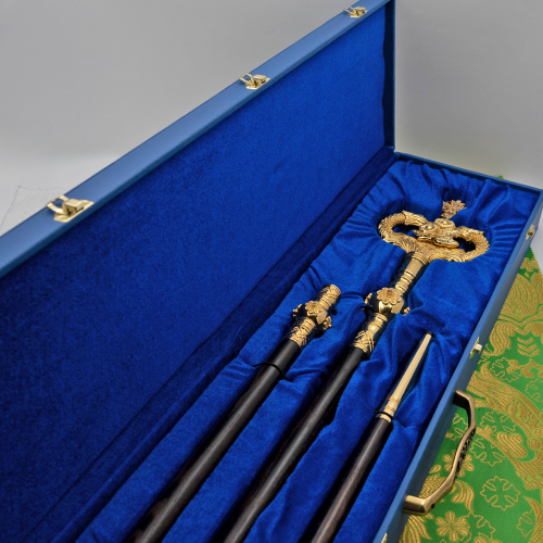 2.7.2889лп Жезл латунный с красными камнями в позолоте фото 4 2.7.2889лп Жезл латунный с красными камнями в позолоте фото 4