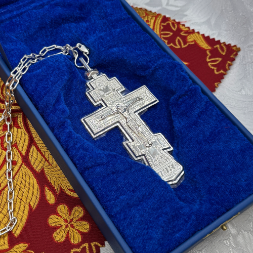 2.10.0664л/10л Крест наперсный с серебрением фото 5 2.10.0664л/10л Крест наперсный с серебрением фото 5