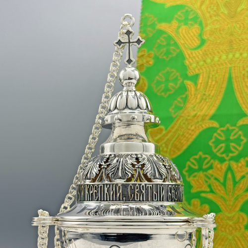 2.7.2640лр Кадило латунное с патинированием в серебрении фото 5 2.7.2640лр Кадило латунное с патинированием в серебрении фото 5