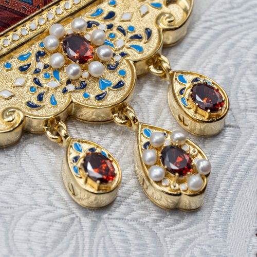 2.7.2525лпэ-2/1лп Панагия в позолоте с эмалью фото 4