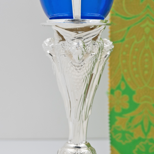 2.7.1718л Лампада напрестольная латунная в серебрении фото 2 2.7.1718л Лампада напрестольная латунная в серебрении фото 2