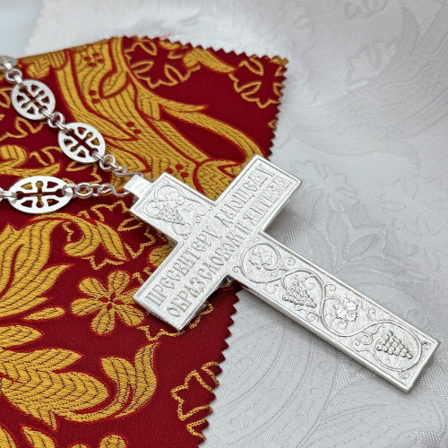 2.10.0175л/69л Крест латунный в серебрении фото 5