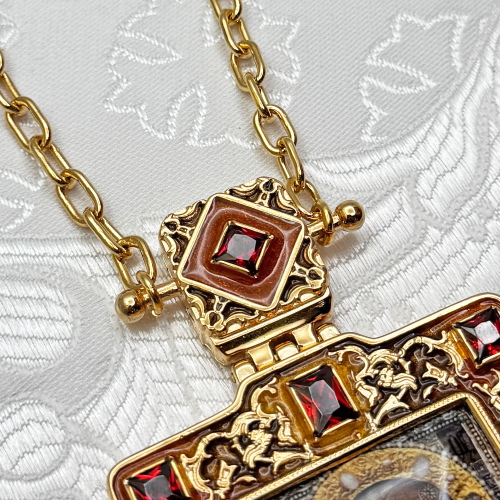 2.7.2516лп-2/10лп-М Панагия в позолоте с эмалью фото 2 2.7.2516лп-2/10лп-М Панагия в позолоте с эмалью фото 2