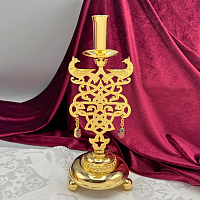 2.7.2675лп Подсвечник напрестольный в позолоте