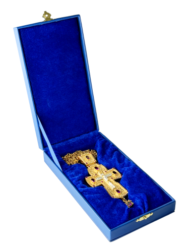 2.10.0058лп/1лп Крест наперсный в позолоте с цепью фото 4 2.10.0058лп/1лп Крест наперсный в позолоте с цепью фото 4