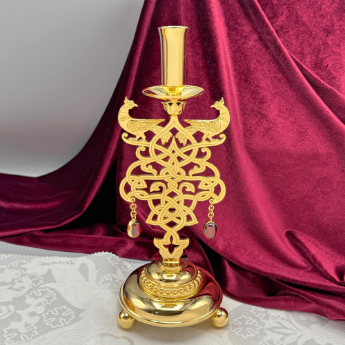 2.7.2675лп Подсвечник напрестольный в позолоте 2.7.2675лп Подсвечник напрестольный в позолоте