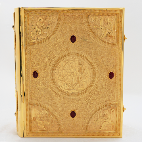 2.7.2228лнп Евангелие с натуральными камнями в позолоте 2.7.2228лнп Евангелие с натуральными камнями в позолоте