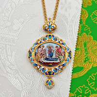 2.7.1481лпэ-2/1лп Панагия латунная с эмалью в позолоте