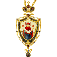 2.7.1093лп-2/1лп Панагия латунная в позолоте с цепью