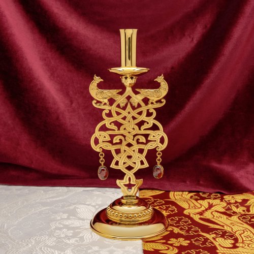 2.7.2872лп Подсвечник напрестольный в позолоте 2.7.2872лп Подсвечник напрестольный в позолоте