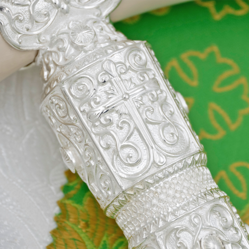 2.7.0918л Посох латунный в серебрении фото 6