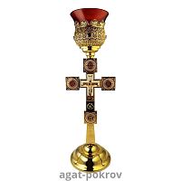 2.7.1937лпэ-2 Лампада латунная в позолоте с эмалью