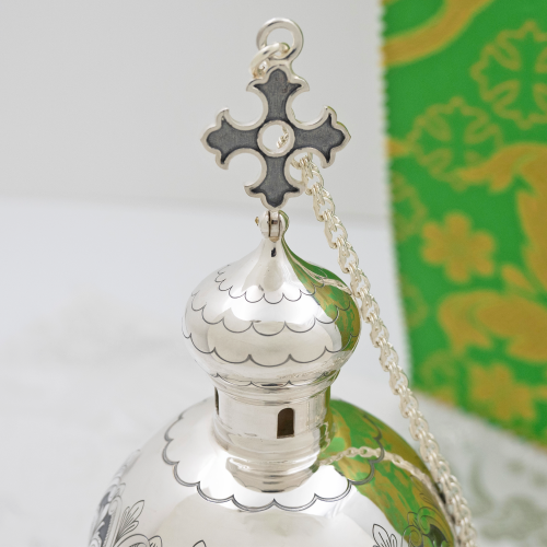 2.7.2961лр Кадило латунное с патинированием в серебрении фото 5