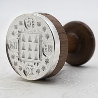 2.7.2217л Печать для просфор латунная в серебрении (круглая)