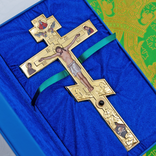 2.7.2122лп-2 Крест напрестольный латунный в позолоте фото 2 2.7.2122лп-2 Крест напрестольный латунный в позолоте фото 2