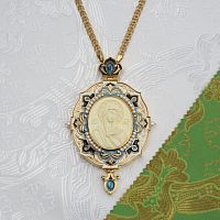 2.7.2620лп-11/1лп-М Панагия латунная в позолоте с цепью