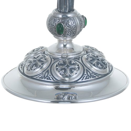 2.7.1718лнр Лампада напрестольная латунная в серебрении фото 3