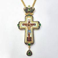 2.10.0289лпр-2/1лп Крест латунный в позолоте с цепью