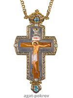 2.10.0438лпр-2/1лп Крест наперсный в позолоте с патинированием