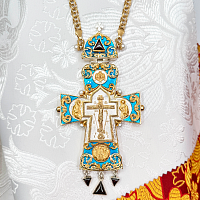 2.10.0542лнфэ/113лп Крест наперсный с жемчугом