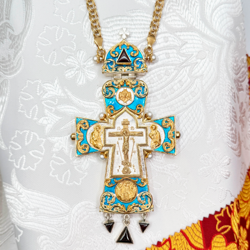 2.10.0542лнфэ/113лп Крест наперсный с жемчугом