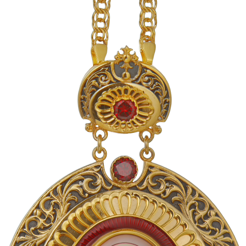 2.7.2417лпрэ-2/1лп Панагия в позолоте с эмалью фото 4