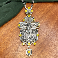 2.10.0092лр/1лр Крест латунный в серебрении с патинированием
