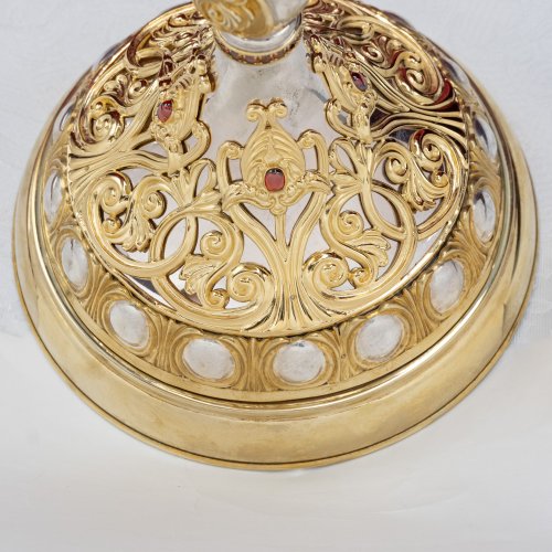 2.7.1566клф Потир комбинированый на 1.0л. с фрагментарной позолотой и вставками фото 8 2.7.1566клф Потир комбинированый на 1.0л. с фрагментарной позолотой и вставками фото 8