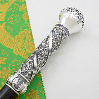 2.7.2800лрч Посох латунный с акрилом в серебрении