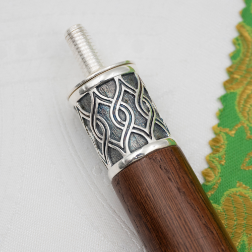 2.7.2016лр Посох латунный с фиолетовыми камнями в серебрении фото 4 2.7.2016лр Посох латунный с фиолетовыми камнями в серебрении фото 4