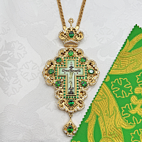 2.10.0508лп-2/1лп Наперсный крест в позолоте с цепью