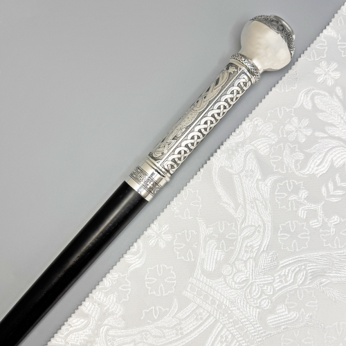 2.7.2799лрч Посох латунный с акрилом в серебрении