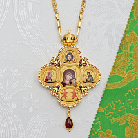 2.7.2632лнпэ-2/1лп Панагия в позолоте с эмалью