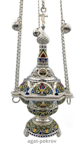 2.7.1945лэ Кадило в серебрении с эмалью 2.7.1945лэ Кадило в серебрении с эмалью