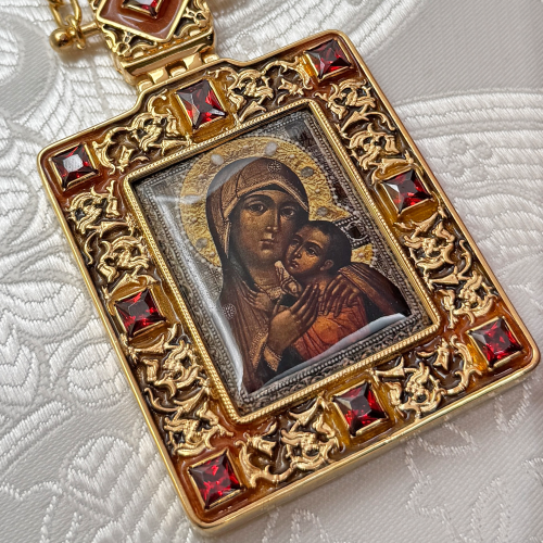 2.7.2516лп-2/10лп-М Панагия в позолоте с эмалью фото 3 2.7.2516лп-2/10лп-М Панагия в позолоте с эмалью фото 3