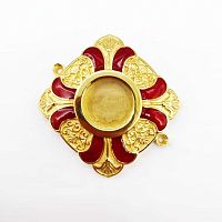 2.7.1396лпэ Мощевик латунный в позолоте с эмалью