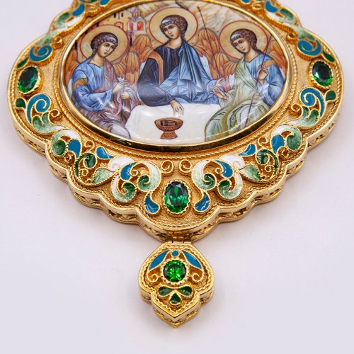 2.7.1481лпэ-2/1лп Панагия в позолоте с эмалью фото 2