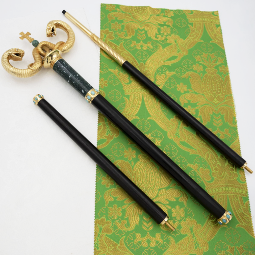 2.7.2443лнпч Жезл латунный в позолоте с натуральными камнями фото 5 2.7.2443лнпч Жезл латунный в позолоте с натуральными камнями фото 5