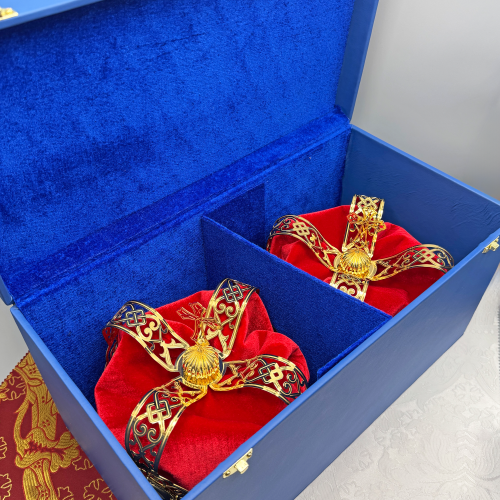 2.7.2830лп-2-К Венцы венчальные латунные в позолоте - комплект фото 4 2.7.2830лп-2-К Венцы венчальные латунные в позолоте - комплект фото 4