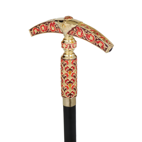 2.7.2002лп-М Посох латунный в позолоте со вставками фото 5