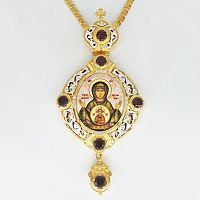 2.7.1133лп-2/1лп Панагия латунная в позолоте с цепью