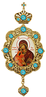 2.7.0702лп-2 Панагия латунная в позолоте со вставками