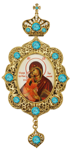 2.7.0702лп-2 Панагия латунная в позолоте со вставками 2.7.0702лп-2 Панагия латунная в позолоте со вставками