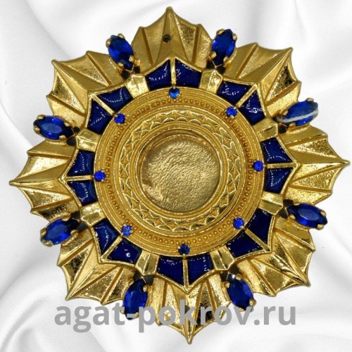 2.7.0088лпэ Мощевик большой латунный в позолоте с фианитами и эмалью 2.7.0088лпэ Мощевик большой латунный в позолоте с фианитами и эмалью