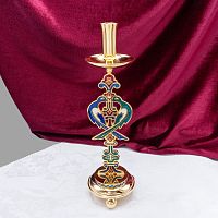 2.7.2673лпэ Подсвечник напрестольный в позолоте