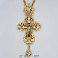 2.10.0180лп-2/1лп Крест латунный в позолоте с цепью