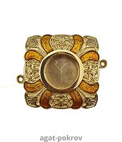 2.7.1396лпэ Мощевик латунный в позолоте с эмалью