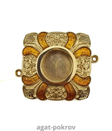 2.7.1396лпэ Мощевик латунный в позолоте с эмалью 2.7.1396лпэ Мощевик латунный в позолоте с эмалью