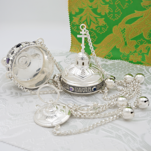 2.7.2466лр/136л Кадило латунное с вставками в серебрении фото 8 2.7.2466лр/136л Кадило латунное с вставками в серебрении фото 8