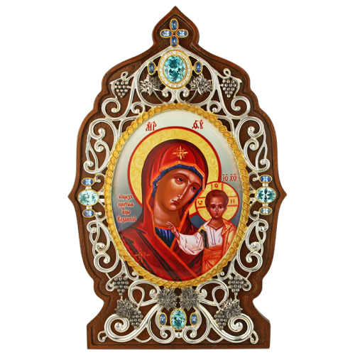 2.78.01004л Икона настольная в серебре - Богородица Казанская